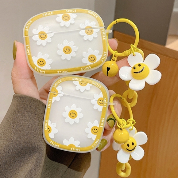 Airpods Case Airpods Pro Case Airpods 3rd Gen Case Smile Daisy flower Silicone - Picture 1 of 11